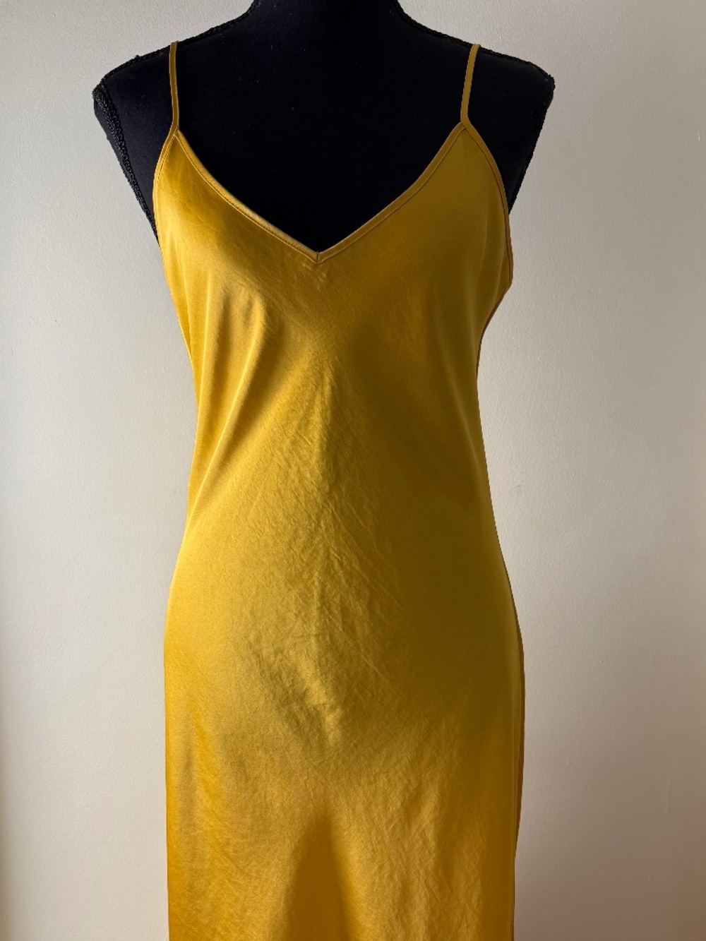 Aritzia Wilfred Satin Yellow Slip Dress
